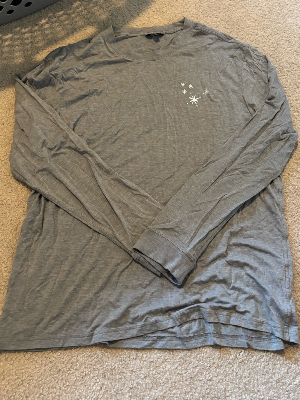 allbirds Men's Long-Sleeve Crew in Heather Gray with White Starburst Graphic
